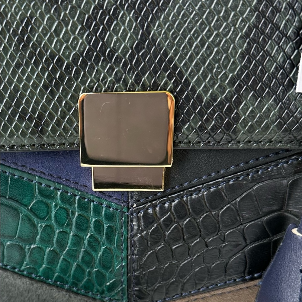 ALDO Rodriguez-4 Patchwork Snakeskin Saddle Crossbody Bag NWT - Picture 5 of 14